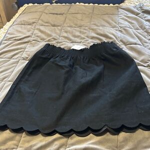 J. Crew Black Scalloped Mini Skirt